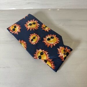 Vibrant Blue and Orange Sun 🌞 Tie